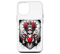 Carcasa para iPhone 12/12 Pro Rojo Reina de Corazones Corona Rebelde Gafas de Sol Poker Card Mujeres