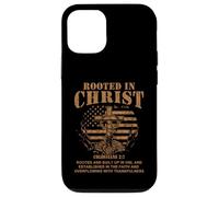 Carcasa para iPhone 12/12 Pro Rooted in Christ Shirt Christian Shirt for Men Cross Shirt
