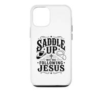 Carcasa para iPhone 12/12 Pro Saddle Up Estaban siguiendo a Jesús Fe Biblia Escritura Dios