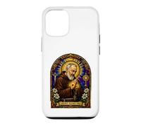 Carcasa para iPhone 12/12 Pro San Padre Pío Católico Devocional Gótico Mosaico Icono Arte