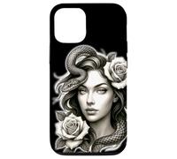 Carcasa para iPhone 12/12 Pro Serpiente Chica Serpiente Rosas Medusa