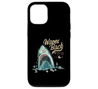 Carcasa para iPhone 12/12 Pro Shark Waves Back Ocean Surfing Playa Verano Divertido