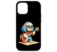 Carcasa para iPhone 12/12 Pro Shih Tzu Tocando Guitarra eléctrica Lindo Perro de música