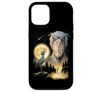 Carcasa para iPhone 12/12 Pro Shoebill Stork Aullando a la Luna, extraño Meme Divertido pájaro de los 90