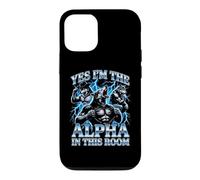 Carcasa para iPhone 12/12 Pro Sí, Soy el Alfa en Esta habitación - Funny Wolf Meme Chicos Hombres