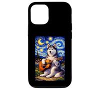 Carcasa para iPhone 12/12 Pro Siberian Husky Playing Guitar Whimsical Art Music Camping