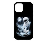 Carcasa para iPhone 12/12 Pro Silkie Chicken Aullando en Moon 90's Retro