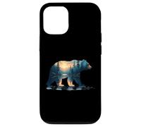 Carcasa para iPhone 12/12 Pro Silueta Bosque Oso - Vintage Naturaleza Vida Silvestre Am