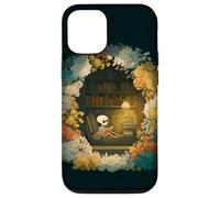 Carcasa para iPhone 12/12 Pro Skeleton Reading Nook Floral Librarian Bookshelf Cozy Flower