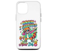 Carcasa para iPhone 12/12 Pro Sobreviví Six Seven Ahora Im 8 8th Birthday Dabbing Raccoon