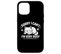 Carcasa para iPhone 12/12 Pro Sorry I Can't I'm Very Busy Funny Cat Diseño Gráfico