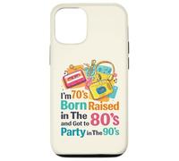 Carcasa para iPhone 12/12 Pro Soy 70 nací Criado en los 80 y FUI de Fiesta en los 90