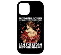 Carcasa para iPhone 12/12 Pro Soy la tormenta, Ella susurró, Mariposa, inspiradora
