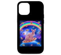 Carcasa para iPhone 12/12 Pro Sphynx Cat Riding Pizza In Space Galaxy Taco Doughnut Cats