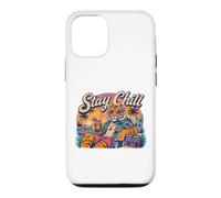 Carcasa para iPhone 12/12 Pro Stay Chill Tiger Tropical Beach Vacaciones Retro Verano Vibes