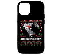Carcasa para iPhone 12/12 Pro Suéter Feo navideño con diseño de Loro Gris Africano All I Want Christmas