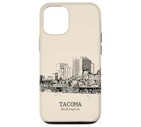Carcasa para iPhone 12/12 Pro Tacoma Washington Vintage Horizonte Dibujo
