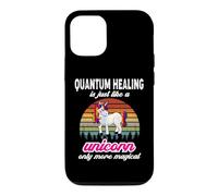 Carcasa para iPhone 12/12 Pro Terapeuta de curación cuántica, diseño Vintage de Unicornio, Puesta de Sol
