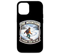 Carcasa para iPhone 12/12 Pro The Mountain Is Where I Draw The Line Funny Snowboard Broma