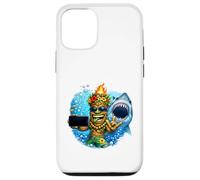 Carcasa para iPhone 12/12 Pro Tiki Man Shark Selfie - Funny Island Ocean Vibes Tropical
