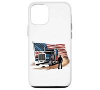 Carcasa para iPhone 12/12 Pro Truck Driver Trucker Camiseta Hombre Papá Big Rig American