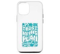 Carcasa para iPhone 12/12 Pro Trust In His Plan Jeremiah versículo bíblico Retro Groovy Floral