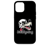 Carcasa para iPhone 12/12 Pro Un Lobo de Dibujos Animados Nombre Wolfgang con Mozart Peluca del Siglo XVIII