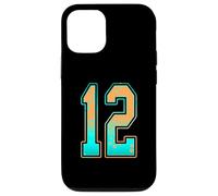 Carcasa para iPhone 12/12 Pro Uniforme de Jugador número 12, Color Verde Menta, Verde Azulado, Naranja, número 12