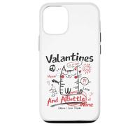Carcasa para iPhone 12/12 Pro Valentines Is A Cat and A Bottle of Wine Cause I Love Them