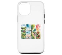 Carcasa para iPhone 12/12 Pro Verano al Aire Libre Acuarela escenas Granja Playa Parque