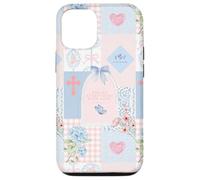 Carcasa para iPhone 12/12 Pro Verso bíblico Rosa Pastel Cristiano fe Religiosa Floral