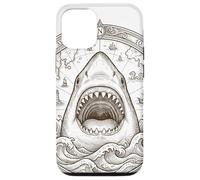 Carcasa para iPhone 12/12 Pro Vintage Shark Compass Ocean Explorer - Mapa náutico