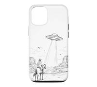 Carcasa para iPhone 12/12 Pro Vintage UFO Cowboy Western Desert Space