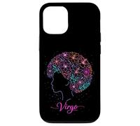 Carcasa para iPhone 12/12 Pro Virgo Floral Afro Negro Melanina Signo del Zodiaco Astrología