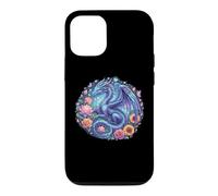 Carcasa para iPhone 12/12 Pro Watercolor Dragon Flowers Beautiful Art Colorful Graphic