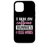 Carcasa para iPhone 12/12 Pro Womens Girls I Run On Bunnies & Caffeine Bunny Lover
