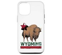 Carcasa para iPhone 12/12 Pro Wyoming Cowboy State Buffalo - Camiseta Vintage