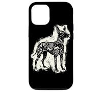 Carcasa para iPhone 12/12 Pro Xoloitzcuintli Perro Mexicano Sin Pelo Azteca Xolo Linocut