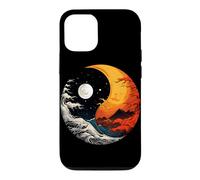 Carcasa para iPhone 12/12 Pro Ying Yang Energía Meditación Acuarela Tai Chi Día y Noche