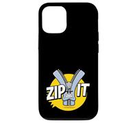 Carcasa para iPhone 12/12 Pro Zip It Sassy Sarcástico Diciendo Rude Shup Up Zipper Juego de Palabras