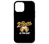 Carcasa para iPhone 12 Mini 2 Beers and I'm Gay Funny Beer Drinking Cita Refranes LGBTQ