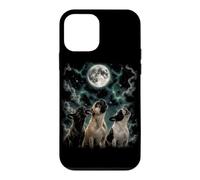 Carcasa para iPhone 12 Mini 3 Bulldogs franceses Aullando a la Luna 90s Meme Dog Lover