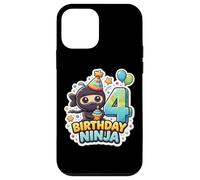 Carcasa para iPhone 12 Mini 4 años cumpleaños Ninja Boys Four 4th Fourth Kids Party