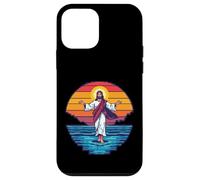 Carcasa para iPhone 12 Mini 8-bit Jesús Caminando sobre el Agua Pixel Art Retro Christian Gamer
