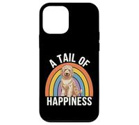 Carcasa para iPhone 12 Mini A Tail of Happiness Golden Doodle Dog Retro Rainbow
