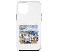 Carcasa para iPhone 12 Mini Acuarela Cubierta de Crucero Comedor Vista del Velero