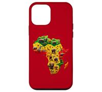 Carcasa para iPhone 12 Mini African Animal Map Juneteenth Flag Colors Pride Black Africa