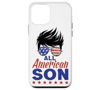 Carcasa para iPhone 12 Mini All American Son 4th of July Sunglasses USA Flag