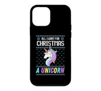Carcasa para iPhone 12 Mini All I Want For Christmas Is A Unicorn Ugly Sweater Christmas Fun