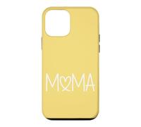 Carcasa para iPhone 12 Mini Amarillo - Mama Heart Lettering Minimalista Motherhood Love